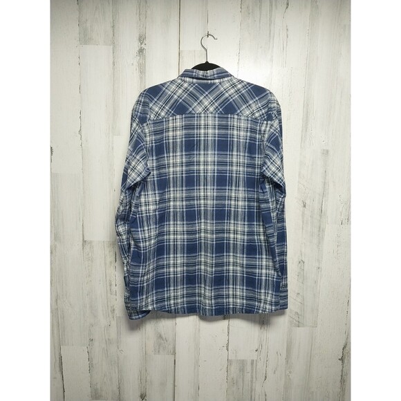 Ariat Shirt Mens Large Blue Plaid Heavyweight Retro Fit Pearl Snap Work - Picture 5 of 8